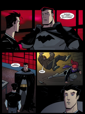 Batman Batgirl And Robin Porn Roof - Do you guys think they will bring back Batman and Batgirl's romantic  relationship in the new batman cartoon show? I heard it's connected to  BTAS. (Batman Beyond Chapter 28) : r/batman