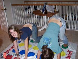 down blouse and upskirt playing twister - Playing Twister, Upskirt, Bare and Downblouse