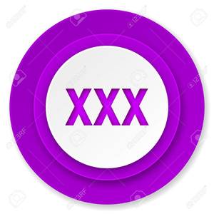 Button Porn - xxx icon, violet button, porn sign Stock Photo - 33767864