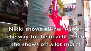 beach thong upskirt - 