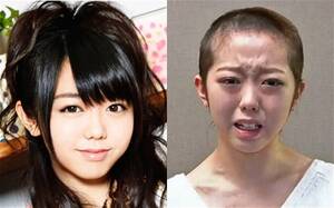 japanese akb48 nude - Japanese pop star shaves head in penance for sex scandal