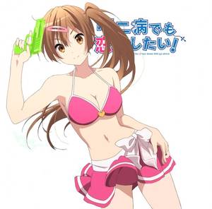 chunibyo demo koi ga shi tai nibutani hentai - chuunibyou demo koi ga shitai! Pink swimsuit, brown hair, brown eyes, water