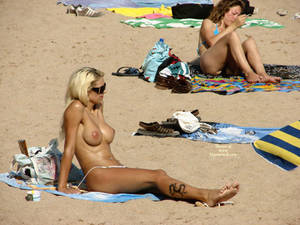 beach girls sunbathing topless - Beach Voyeur - Big Tits, Nude In Public, Topless Beach, Topless, Beach