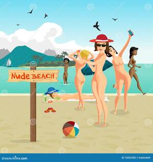 beach group nudists teens - Beautiful Nude Women at the Seaside. Group of Women Bathing Stock  Illustration - Illustration of nudist, calm: 72052282