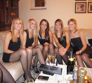 group pantyhose party - Party girls in pantyhose . Hot porno.