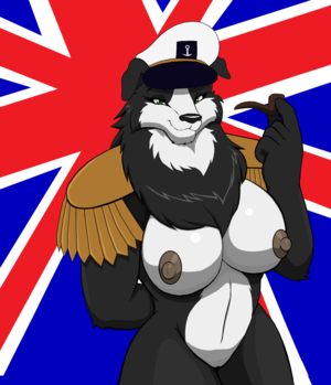 British Furry Porn - The Big ImageBoard (TBIB) - anthro big breasts black nose border collie  breasts britain british canine chest tuft dog droll3 emmy (droll3) england  female fur green eyes hat mammal navy nipples nude