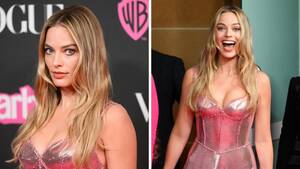 Margot Robbie Celebrity Porn - Margot Robbie stuns in pink Versace mini dress at Vogue Australia party in  Sydney to celebrate Barbie film | PerthNow