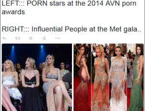 Glamour Vs Porn - Celebs at the Met Gala vs porn stars at the AVN awards (slightly NSFW?  skimpy clothes) : r/RedPillWives