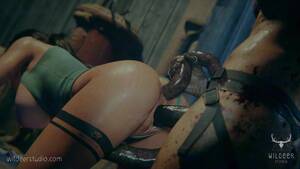 3d Strapon Porn - Lara Croft Fucked By Huge Tentacles and strap-on Jason - Bizzare 3D Porn  Animation