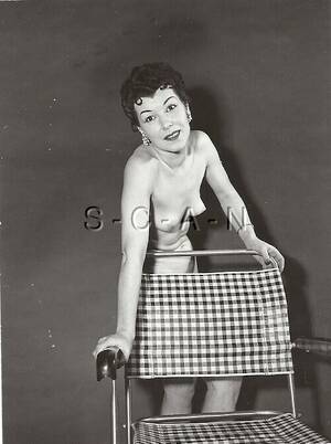 1940 Vintage Mature Porn - Original Vintage 1940s-60s Nude RP- Mature Woman- Stands Behind Checkered  Chair | eBay