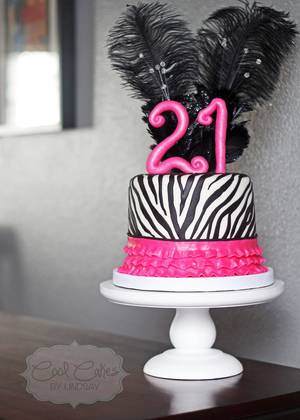 adult swinger party cakes - 21st birthday zebra cake!