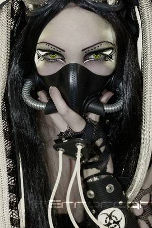 Gas Masked Women Sex For Sleep - Face mask, Cyberpunk, Cyber Goth, make up, post apocolypse