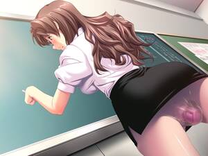 hentai teacher upskirt - niizuma kyoushi kagurazaka naomi, strikes, 1girl, blush, brown hair,  chalkboard, classroom, discreet vibrator, glasses, lips, long hair, mole,  pantyhose, school, sex toy, solo, teacher, upskirt, vibrator - Image View -  | Gelbooru -