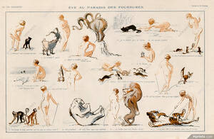 Adam And Eve Porn Comic - PrÃ©jelan 1919 Eve au paradis des fourrures Nude, furs Bear Adam