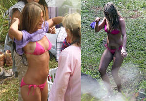 Jennifer Aniston Just Go With It Porn - Jennifer Aniston Films 'Just Go With It' in a Teeny Bikini