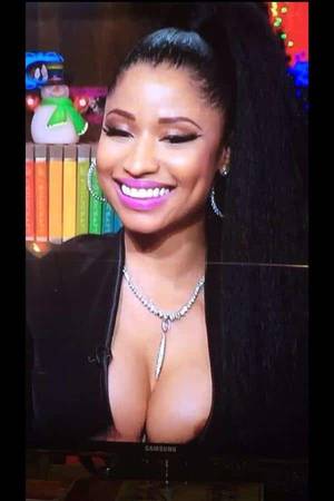 Nicki Minaj Tits - nicki minaj nipples comes out of shirt during interview