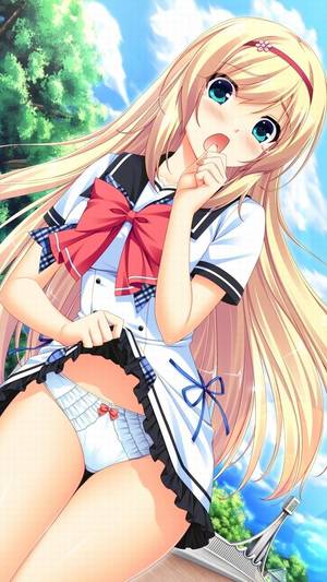 cartoon anime panties - hey sis you are cute in this white panties! Cute blond girl #animegirl