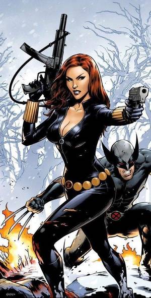 black widow avengers sex toon - Black Widow and Wolverine