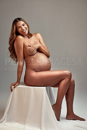 happy pregnant naked - Happy, naked and portrait of pregnant woman in studio for wellness, health  and maternity. Motherhood, pregnancy and nude person sitting on gray  background excited for future baby, newborn and child | Buy