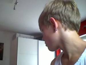 masturbating hard at home - Dazzling twink is masturbating his rock hard cock by Twink BF Videos