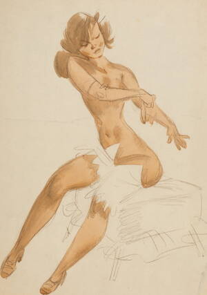 drawn 1940s porn - mudwerks: Fred Moore - â€œFreddy's Girlâ€ Drawing Original Art (Walt Disney,  c. 1940s) Tumblr Porn