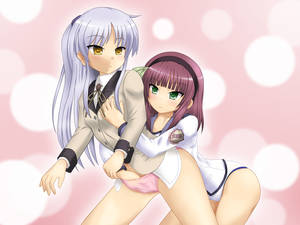 anima black girls fingering - 2girls angel_beats! fingering nakamura_yuri panties seifuku  tachibana_kanade underwear yuri