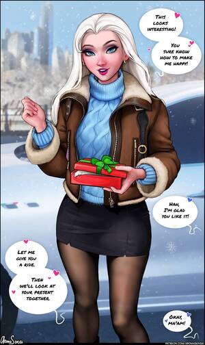 cartoon porn heroes elsa - X-Mas Present For Elsa (Frozen) [Aroma Sensei] Porn Comic - AllPornComic