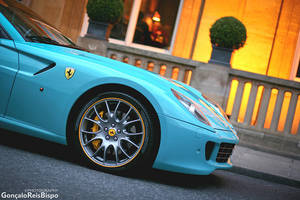 Ferrari Garage Porn - A baby blue Ferrari 599 GTB