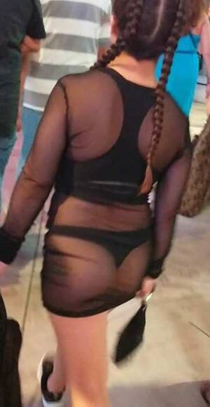 black thong see through - See Thru Dress Shows Her Black Thong - Sexy Candid Girls