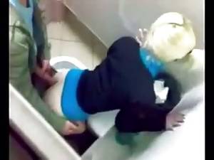 caught in school - Couple caught fucking in the school bathroom