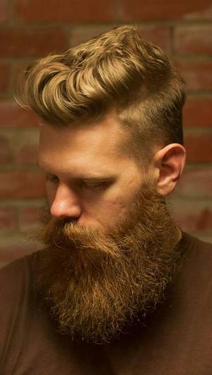 Guy Haircut - side shot of a full thick red beard beards bearded man men good hair cut  hairstyle barber mustache ginger redhead bearding