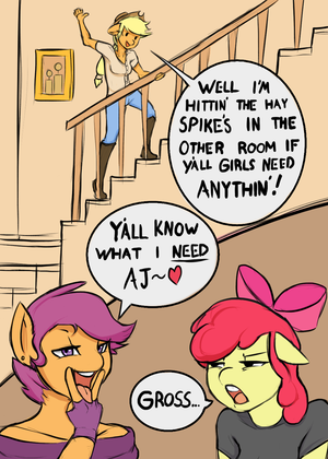 Mlp Apple Bloom Porn Comic - 3 Cuties 2 Much Porn comic, Rule 34 comic, Cartoon porn comic - GOLDENCOMICS