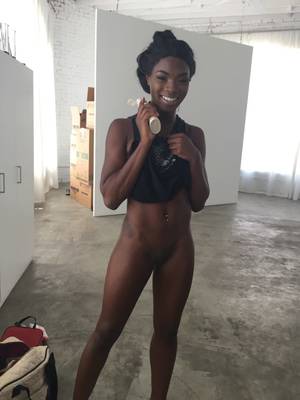 Ana Foxxx London Keys - flashing shaved pussy of ebony goddess ana foxxx