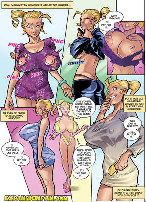 bulging breast morphs - ... Material Girl - breast expansion comic page