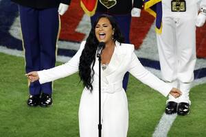 free lesbian porn demi lovato - Super Bowl 2020 opens with Demi Lovato singing the national anthem - The  San Diego Union-Tribune