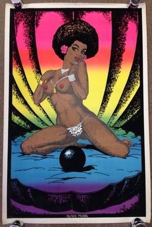 art black nude - Vtg Original Flocked Black Light \