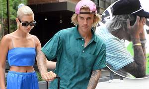 Nerdy Schoolgirl Porn - Justin Bieber helps fiance Hailey Baldwin with her suitcase in NYC | Daily  Mail Online