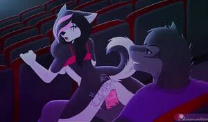 Furry Wolf Sex - Wolf and long-tailed Furry enjoy sex in the cinema, porn cartoon