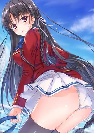 anime girl bent over swimsuit - Anime Render Ecchi Transparent background Ass Bent over Black hair Horikita  Suzune Large Breasts Long hair Looking back Pantsu Pov Ass School uniform  Skirt ...