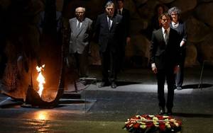 Marcy Cobb - French Prime Minister Manuel Valls lays a wreath at the Hall of Remembrance  during a visit