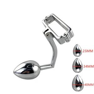 cock lock anal intruder cock ring butt plug - Gay Butt Plug Stainless Steel Metal Anal Hook With Ball Penis Ring For Men  18+ Sex Toys Anal Plug Dilator Chastity Lock Cockring - AliExpress