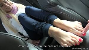 fantastic foot tickling - European est nice girl for a foot tickling session in car - Feet9