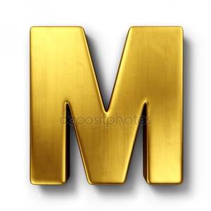 M&m Characters Porn - The letter M in gold â€” Stock Photo