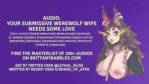 Furry Porn Wife - Audio: Your Submissive Werewolf Wife Needs Some Love - VÃ­deos Pornos  Gratuitos - YouPorn