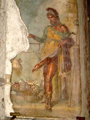 naked orgies pompeii - Wall Painting of Priapus, House of the Vetti