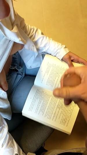 Library Handjob Blowjob - Blowjob in a library, cum on a book - ThisVid.com