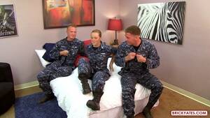 Military Threesome Porn - Bethany Anne girl in uniform fucks with two men in a room, Blackhunter -  PeekVids