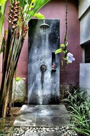 beach house shower naked pics - that is a really nice outdoor shower outdoor shower. Love this one. Love  the natural privacy. Mine has huge banana trees for privacy. Beach house  needs one.