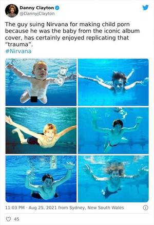 Nirvana Porn - Appeals Court Revives Child Pornography Lawsuit Over Nirvana's 'Nevermind'  Cover : r/Nirvana