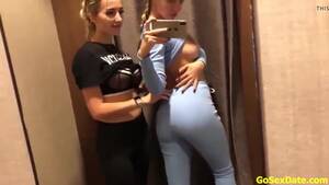 lesbian changing room - Cute Lesbian Teens Have Some Fun In The Changing Room watch online